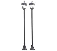 Royal Gardineer 2 lampadaires solaires à LED, capteur PIR et crépusculaire, 300 lm, 160 cm