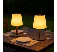 Lumisky Lampes de table solaires rechargeables STANDY TINY SOLAR H25cm LED dimmable - Lot de 2