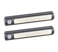 Luminea 2 lampes de placard sans fil à LED avec détecteur - 25 lm - Noir