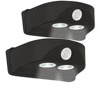 2 lampes de porte sans fil à LED avec détecteur - 50 lm - Noir [Luminea]