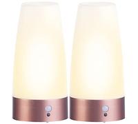 2 lampes de table rondes avec capteur de mouvement PIR rechargeables [Lunartec]