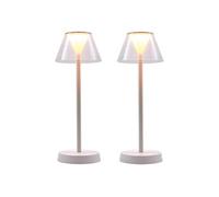 Lumisky Lampes de table sans fil BEVERLY WHITE LED blanc chaud H34 cm Lot de 2