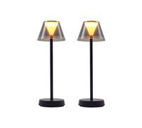Lumisky Lot de 2 lampes de table sans fil BEVERLY LED blanc chaud Noir H34cm