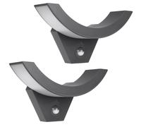 2 lampes LED avec détecteur de mouvement et de crépuscule grises 10 W