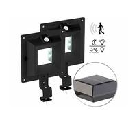 Lunartec 2 lampes solaires à LED pour gouttière 160 lm / 2 W avec capteur PIR - Noir