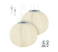 2 lampions solaires Ø 30 cm à LED blanc chaud - Lunartec