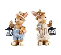 : 2 lapins décoratifs étanches avec lanterne