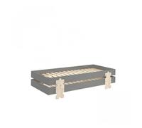 2 lits modulo puzzle gris empilables 90x200 l 203,6 x lg 93,8 x h 27,5 cm