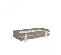 2 lits modulo smiley gris empilables 90x200 l 203,6 x lg 93,8 x h 27,5 cm