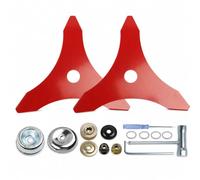 2 Lot 3 Dents Lames Coupe Brousse pour Scheppach MFH5200-4P 2016-2026, Épaissies Désherbeur Robustes Lames Remplacement Kit Accessoires
