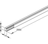 2 m de partie inférieure de goulotte LFK + couvercle - Goulotte 16x16 mm LLK 16.016