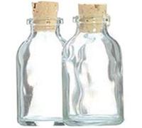 2 mini bouteilles en verre 6 cm avec bouchon liège - Graine Créative Transparent G