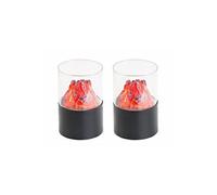 : 2 mini foyers décoratifs sans fil avec verre transparent