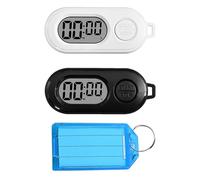 2 mini porte-clés numériques et 2 porte-clés, horloge électronique LCD, compte à rebours portable, minuterie de précision, pendentif clé numérique.