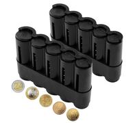 2 Monnayeurs Pièces Euro 5 Compartiments Ressort Noir - Portable - Serveur/Parc Attractions QIEDOVIEY