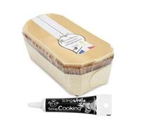 2 Moules À Cake Bois 24 Cm + 4 Caissettes De Cuisson + Stylo Glaçage Noir
