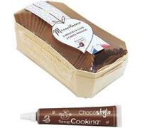 SCRAP COOKING 2 moules à cake en bois 21 cm + Stylo chocolat