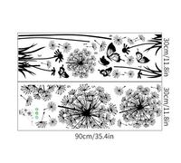 2 Noir, 60*90cm Stickers Muraux Pissenlit Décoration Murale, Grand Pissenlit Fleur Végétal Autocollant Pour Salon Chambre Entrée Fenêtre. Noir