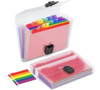 2 Organiseur de Reçus, Trieur Extensible Petit Portable, Organisateur Fichiers Accordéon, A6 Taille 13 Pochettes, pour Chèques, Cartes, Dossiers Extensibles Organiseur de Documents Portable
