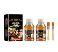 2 Pack 100ml de colle de réparation pour toit de voiture avec 2 pinceaux - Adhésif à forte adhérence pour toit et garniture intérieure - Colle liquide pour réparations rapides et fixation durable de