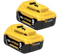 2 Pack 18V 5.0Ah Replacement Batterie pour Dewalt Batterie 18V pour Dewalt Batterie DCB184 DCB180 DCB181 DCB182 DCB200 DCB201 DCB204 avec indicateur LED
