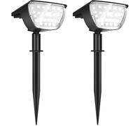 2 Pack 30 LED NetBoat Spot Solaire Extérieur, Lampes Solaires Etanche IP67 Projecteur Solaire Réglable,Panneau Solaire 180°