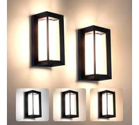 2 Pack Applique Murale Exterieur Interieur LED 24W Lumière Réglable 3 Couleurs IP65 Étanche Lampe Murale Extérieures Moderne luminaire exterieur Rectangle Aluminium Pour Balcon Jardin Cour Porche