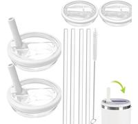 2 Pack de couvercles à paille rabattable pour gobelet de 40 oz, compatible avec Stanley Quencher, couvercles de gobelet anti-éclaboussures et résistants aux éclaboussures, ensembles de couvercles de