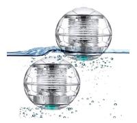 2 Pack Lumière de Piscine Solaire Flottant Eclairage LED Automatique Couleur Changement Étanche Boule Lampe Solaire pour Bassin Jard