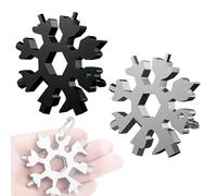 2 Pack Outil Multi-Usage Flocon de Neige 18 en 1, Ouvre-Bouteille Multifonctionnel en Acier Inoxydable Portable, Ouvre-Bouteille, Clé pour Vélo ouille Flocon de Neige en Acier Inoxydable