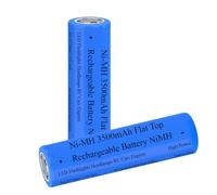 2 Pack Pile 3500 mAh Ni-MH Rechargeables, Flat Top NiMH Batterie, Tête Plate Piles pour Lampe Frontale LED, Mini Ventilateurs, Phare, Sonnette, avec Boîte (Tête Plate)