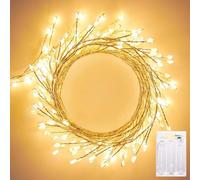 2 packs de guirlandes lumineuses alimentées par piles, 1,5 m, 50 LED, en forme de feu d'artifice, guirlandes lumineuses étanches en fil de cuivre argenté pour ciel étoilé, pour couronne DIY à la