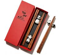 2 Paires Baguette Japonaises, Baguettes à Sushi Réutilisables, Baguettes En Bambou Naturel avec Support en Céramique