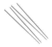 2 Paires Baguettes Longues Réutilisables 36cm en Acier Inoxydable | Nouilles et Friture, Prise Renforcée, Résistance à Haute Température, Argenté, Lot de Deux