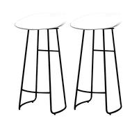 2 Paires de tabourets de Bar PP siè avec des Jambes en métal Noir Cuisine Petit-déjeuner Tabouret de Bar à comptoir à Charge élevée (Blanc, 65 cm)