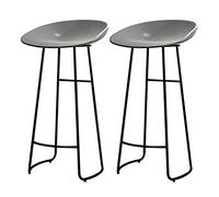 2 Paires de tabourets de Bar PP siè avec des Jambes en métal Noir Cuisine Petit-déjeuner Tabouret de Bar à comptoir à Charge élevée (Gris, 65 cm)