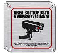 2 panneaux de surveillance vidéo en aluminium, de 15 x 15 cm, propriété privée