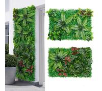 2 panneaux muraux avec des plantes artificielles, 60 x 40 cm – Rideau décoratif suspendu avec des plantes artificielles, décoration murale végétale réaliste pour l'intérieur et l'extérieur, mariage, c