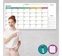 2 paquets Calendrier hebdomadaire effaçable à sec - 29,92 x 14,96 pouces, planificateur mural non daté, début le dimanche, tableau blanc réutilisable avec sections quotidiennes, comprend 2 marqueurs e