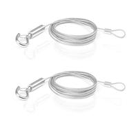 2 paquets de corde de suspension réglable pour tableau, fil en acier inoxydable robuste avec boucle et crochet pouvant contenir jusqu ' à 20 kg / 40, panier de corde métallique en acier inoxydable
