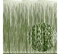 2 paquets de rideaux à franges de guirlandes vert sauge - Fond vert, guirlandes métalliques ondulées vert clair 3,3x6,6ft pour mariage bohème, baby shower, enterrement de vie de jeune fille, fête d'an
