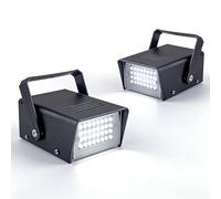 2 Paquets Mini Stroboscope Soirée 32 Led Lumière Blanche Stromboscope Soirée, Éclairage de scène Projecteur Stroboscopique Led jeu de Lumiere Soiree dj pour Animer vos Fêtes d'Anniversaire
