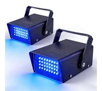 2 Paquets Mini Stroboscope Soirée 32 Led Lumière Bleue Stromboscope Soirée, Éclairage de scène Projecteur Stroboscopique Led jeu de Lumiere Soiree dj pour Animer vos Fêtes d'Anniversaire