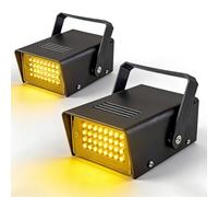 2 Paquets Mini Stroboscope Soirée 32 Led Lumière jaune Stromboscope Soirée, Éclairage de scène Projecteur Stroboscopique Led jeu de Lumiere Soiree dj pour Animer vos Fêtes d'Anniversaire