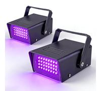 2 Paquets Mini Stroboscope Soirée 32 Led Lumière Violette Stromboscope Soirée, Éclairage de scène Projecteur Stroboscopique Led jeu de Lumiere Soiree dj pour Animer vos Fêtes d'Anniversaire