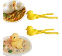 2 paquets Moule à riz en forme de canard, moule à riz en forme de canard DIY, moules à sushi en forme d'animal, outil à riz (jaune), fournitures scolaires 20 cmPolypropylène