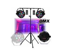 2 par mini rgbw ibiza + 1 portique pour jeux de lumiere tres robuste pa dj led sono