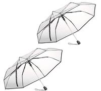 2 parapluies automatiques Ø 100 cm avec Armature en Fibre de Verre - Transparent [Pearl]
