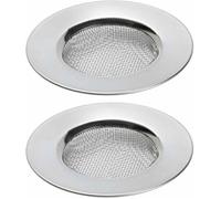 2 passoires évier douche acier inox 7.6cm - filtre cheveux baignoire