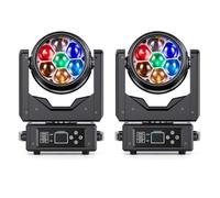2 PCS 7X40W Lyre LED RGBW Moving Head,Projecteur Tête Mobile Lumière de Scène avec DMX512,Effet Beam/Wash/Faisceau/Tourbillon/Kaléidoscope,pour DJ Disco Bars Club Mariage Noël Jeux de Lumiere